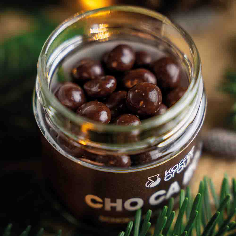 Cho Ca Bons - Schokolierte Espressobohnen im Glas Cho Ca Bons - Schokolierte Espressobohnen im Glas