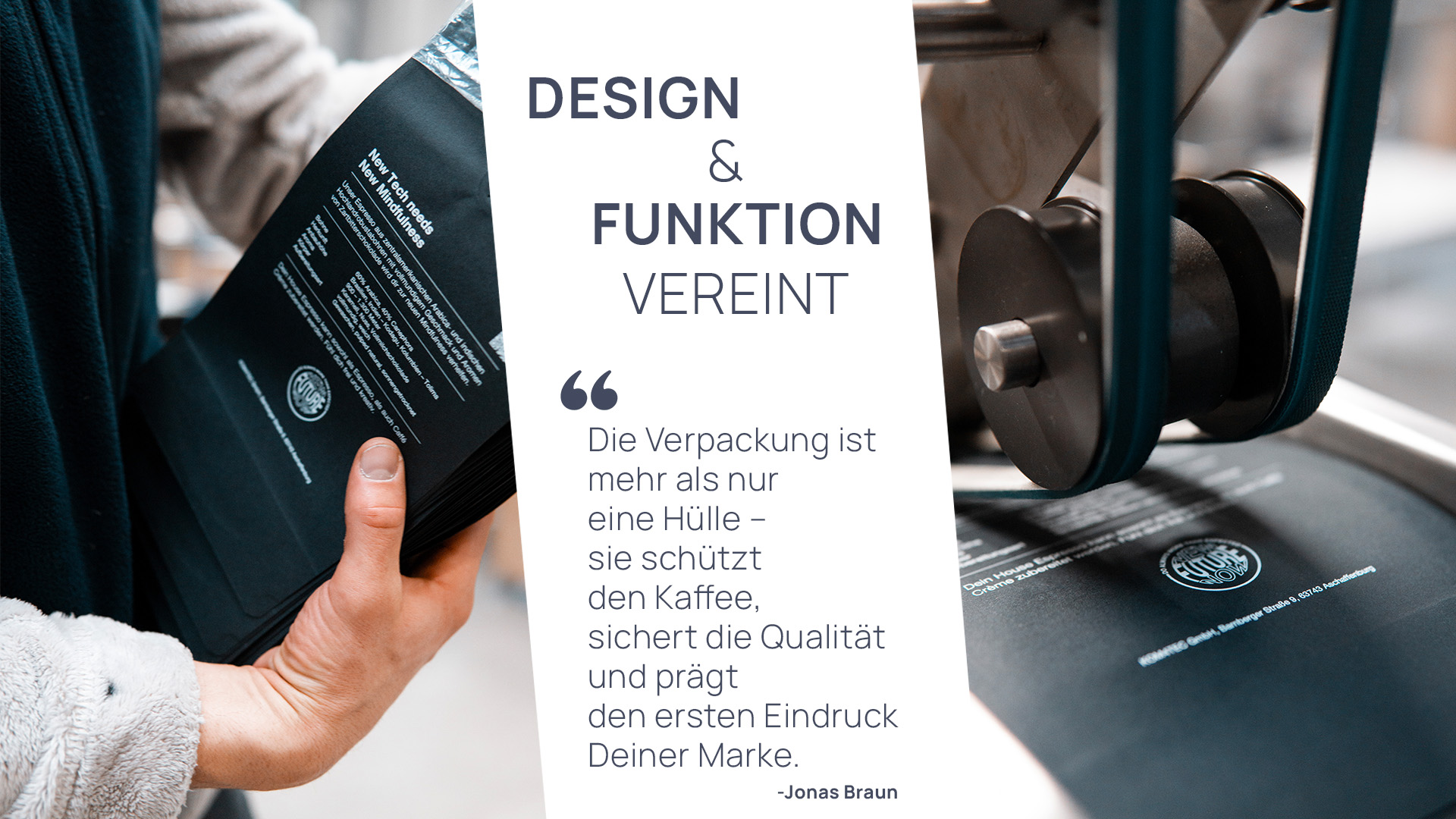 Verschiedene Gestaltungsmöglichkeiten für individuelle Kaffeeverpackungen im Private-Label-Bereich von Kaffee Braun.