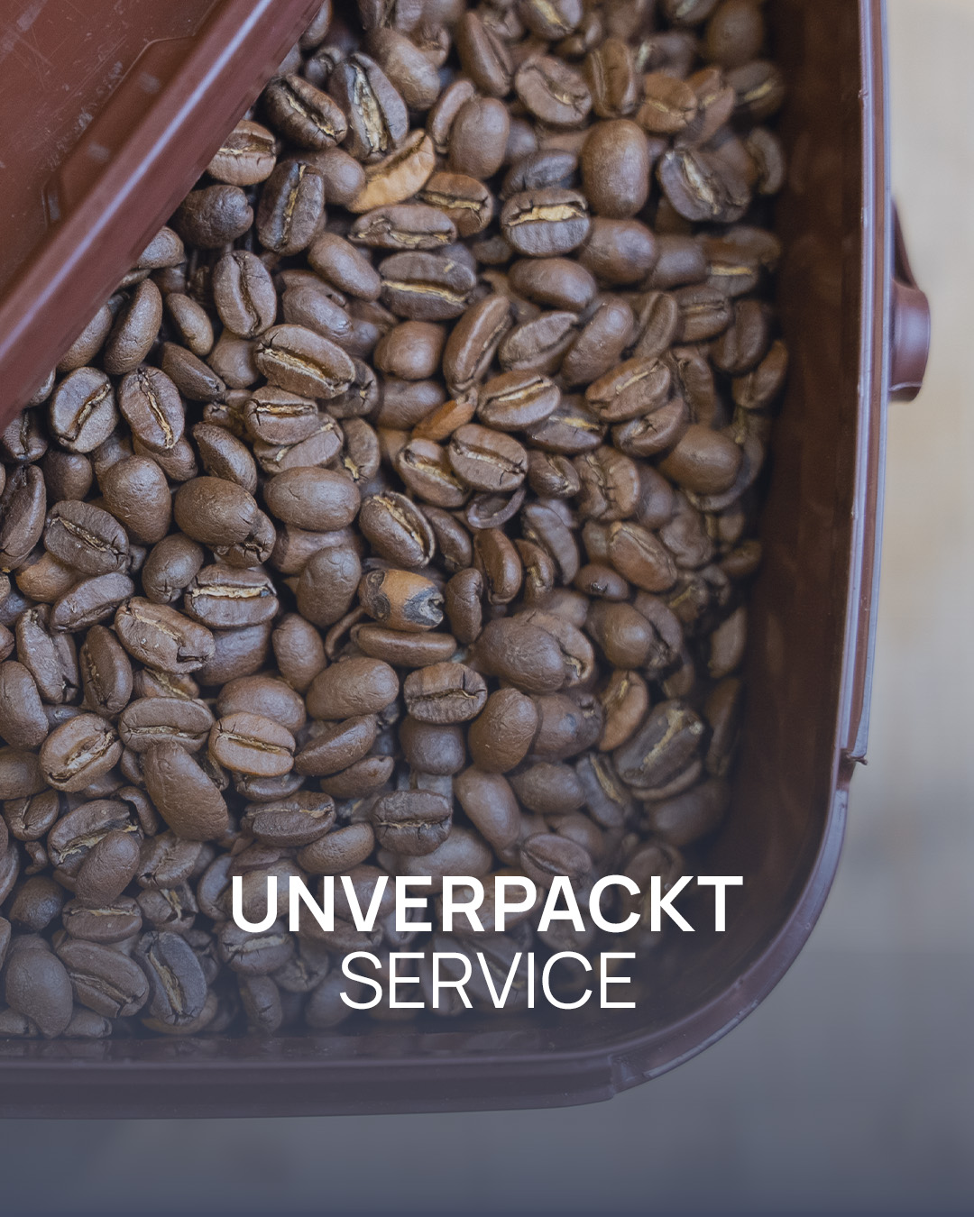Lose Kaffeebohnen im Unverpackt-Spender ohne Einwegverpackung