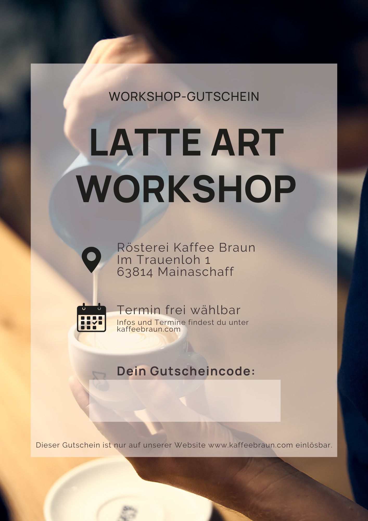 Gutschein für einen Latte Art Workshop