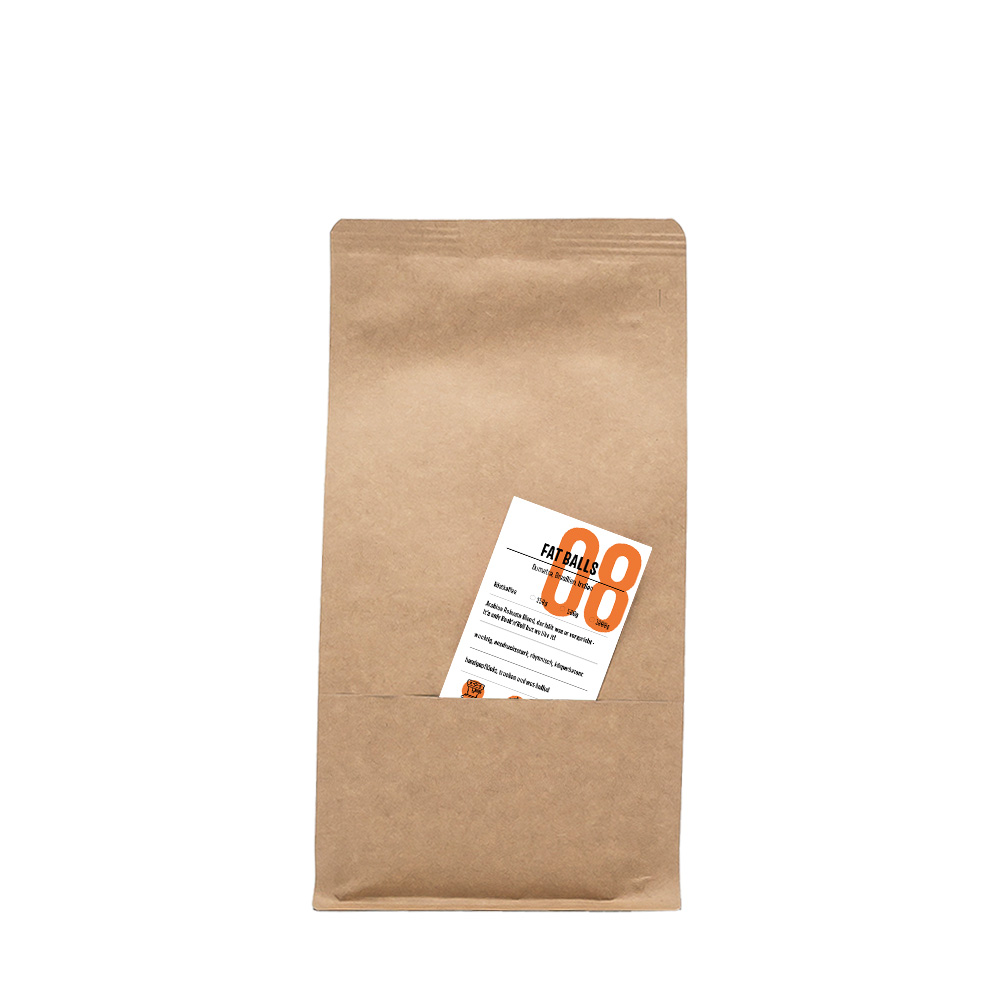 Espresso Fat Balls brauner Flachbodenbeutel mit Einsteckkarte - Espresso Fat Balls